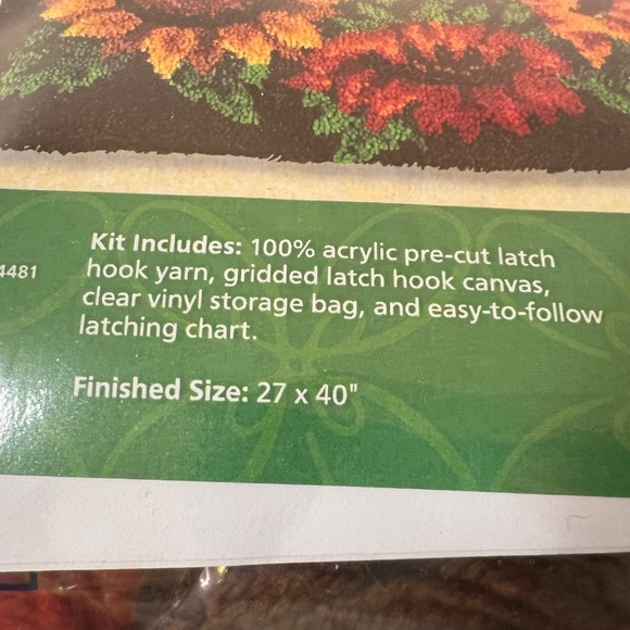 NEW Herrschners Sunflower LATCH HOOK KIT RUG COMPLETE 40” X 27” - Picture 9 of 16